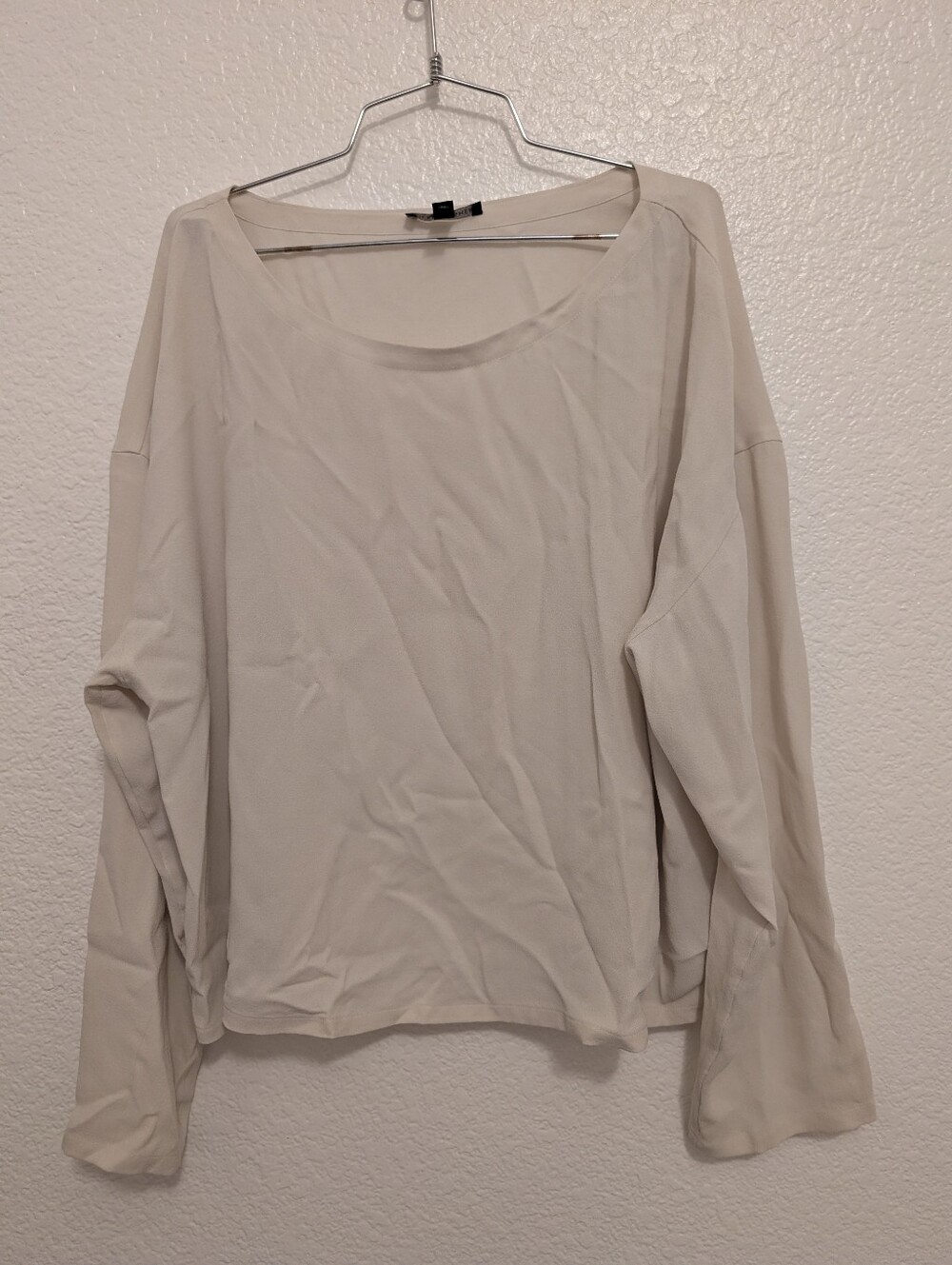 Eileen Fisher 100% Silk Blouse Cream Colored